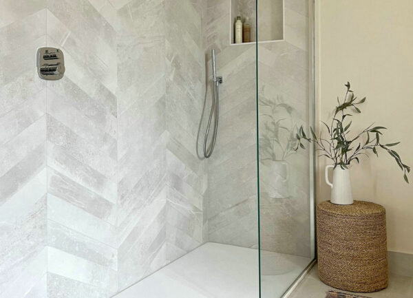 farmhouse rustic tile shower