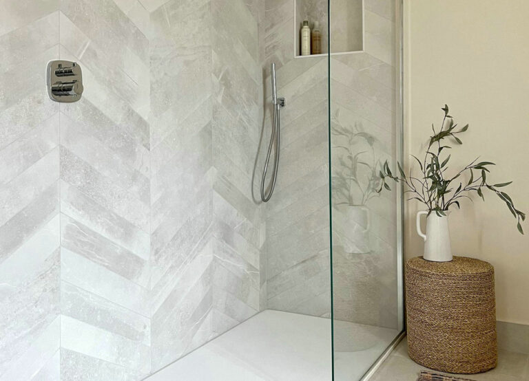 farmhouse rustic tile shower