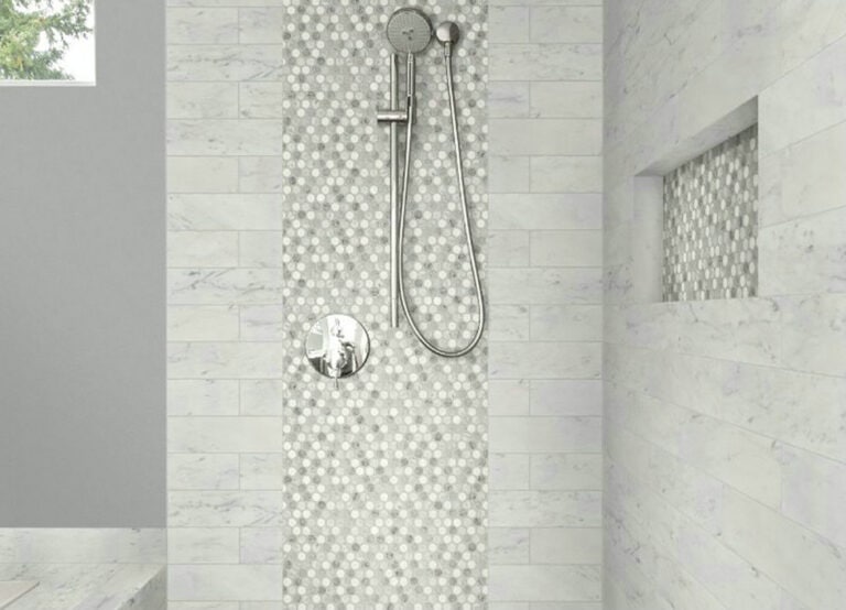 waterfall mosaic tile shower