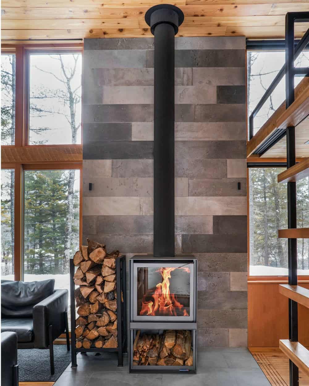 wood stove backing ideas