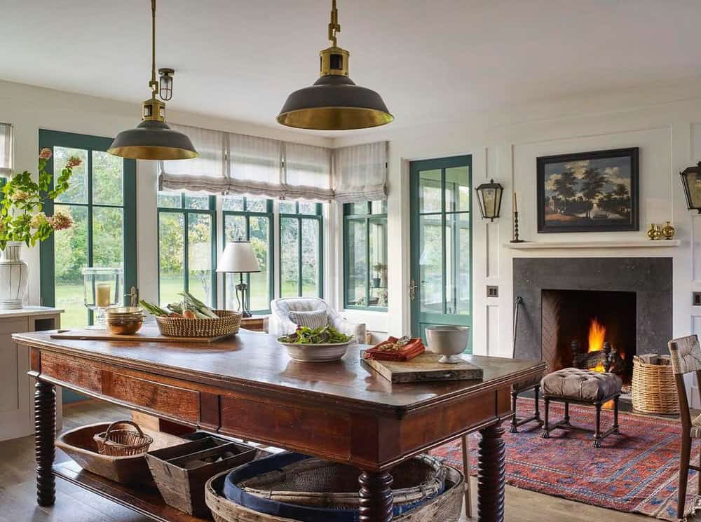 kitchen with fireplace ideas