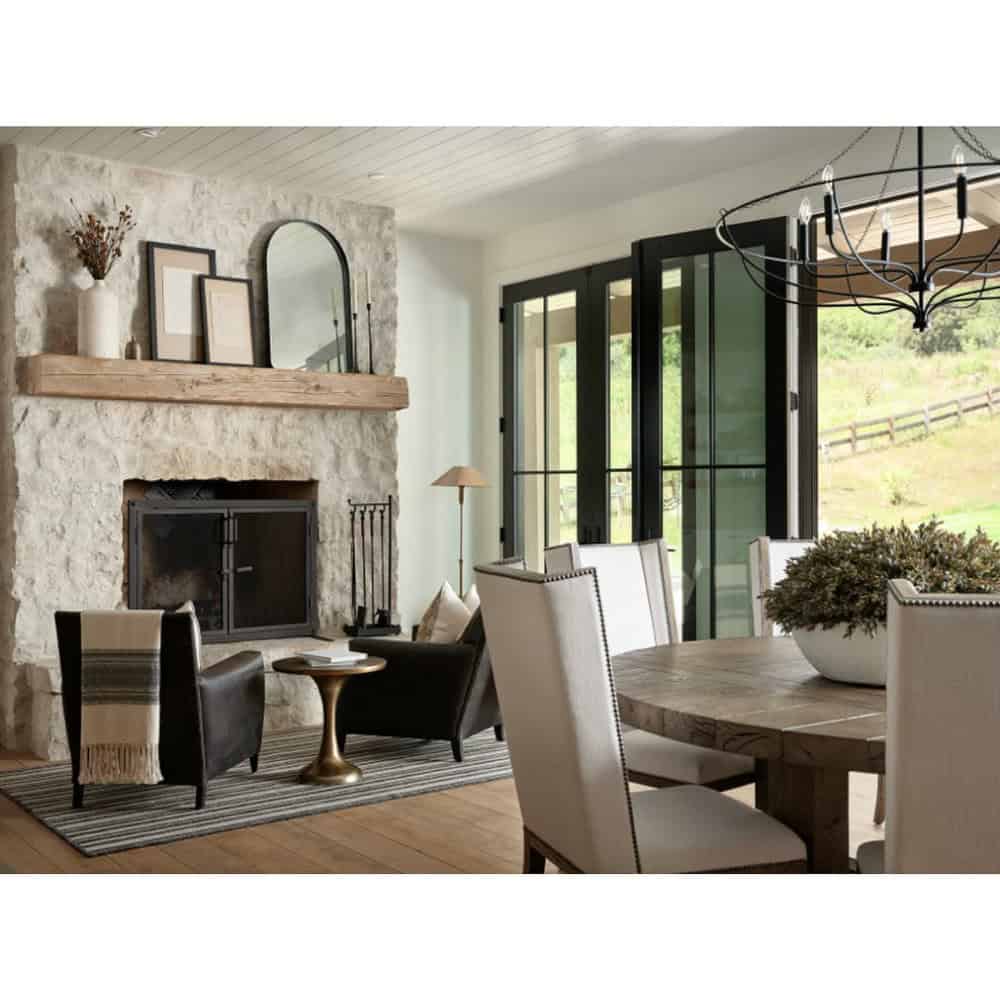fireplace in dining room ideas