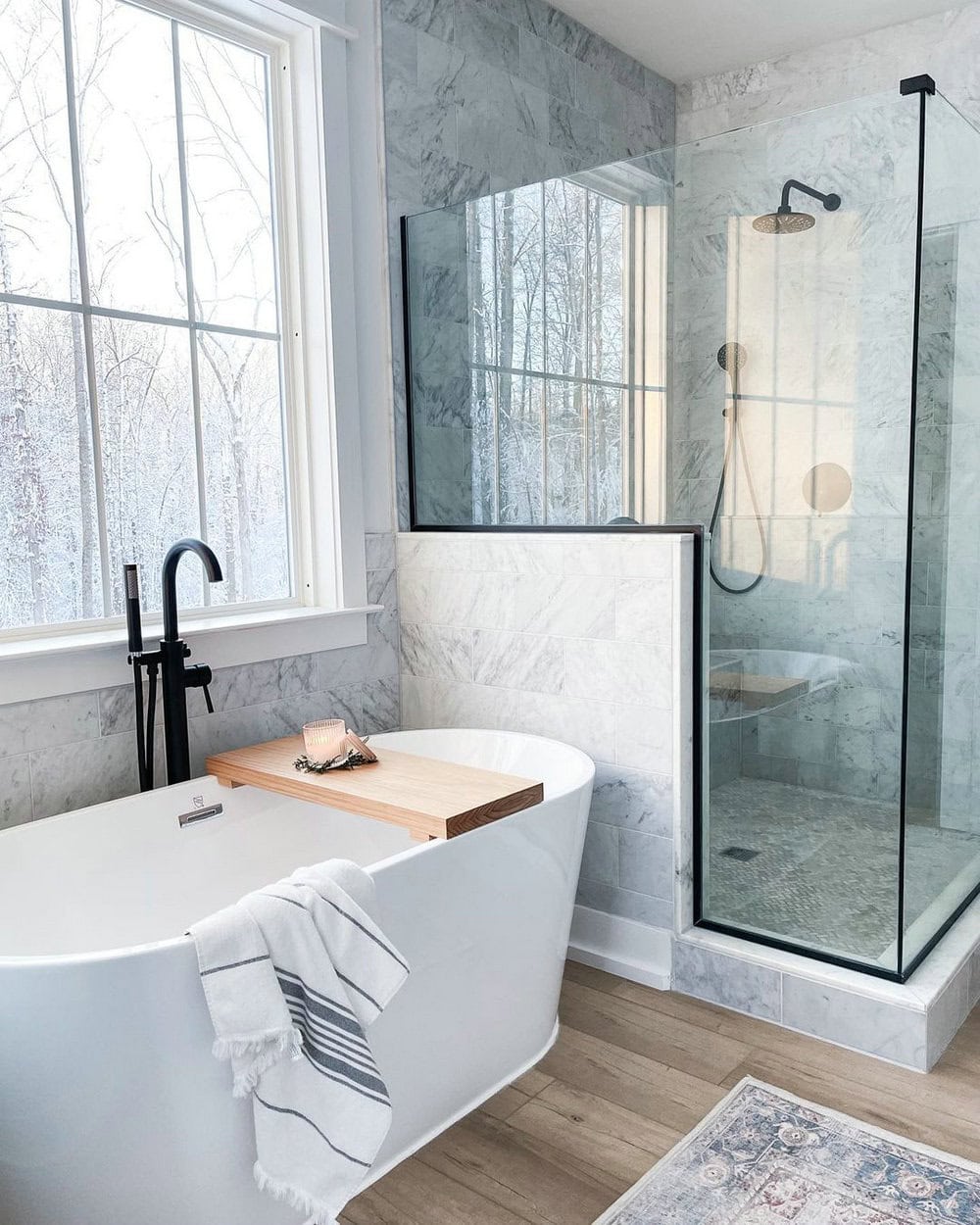 freestanding tub inside walk-in shower