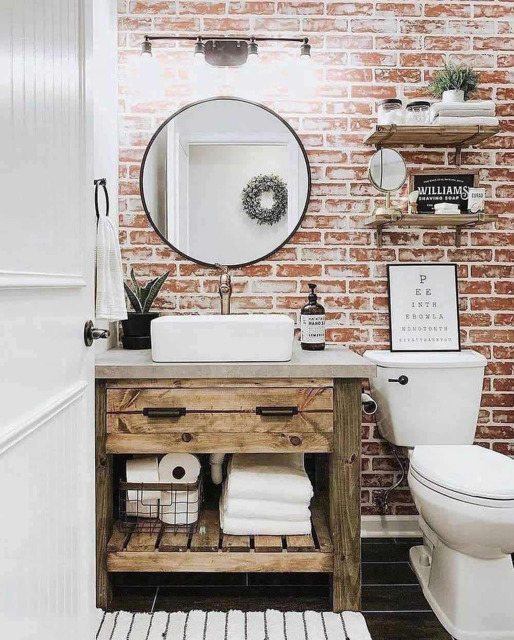 farmhouse half bath ideas