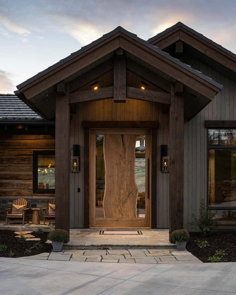 outdoor wood accent wall