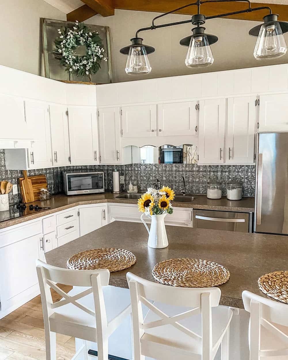 farmhouse white cabinets