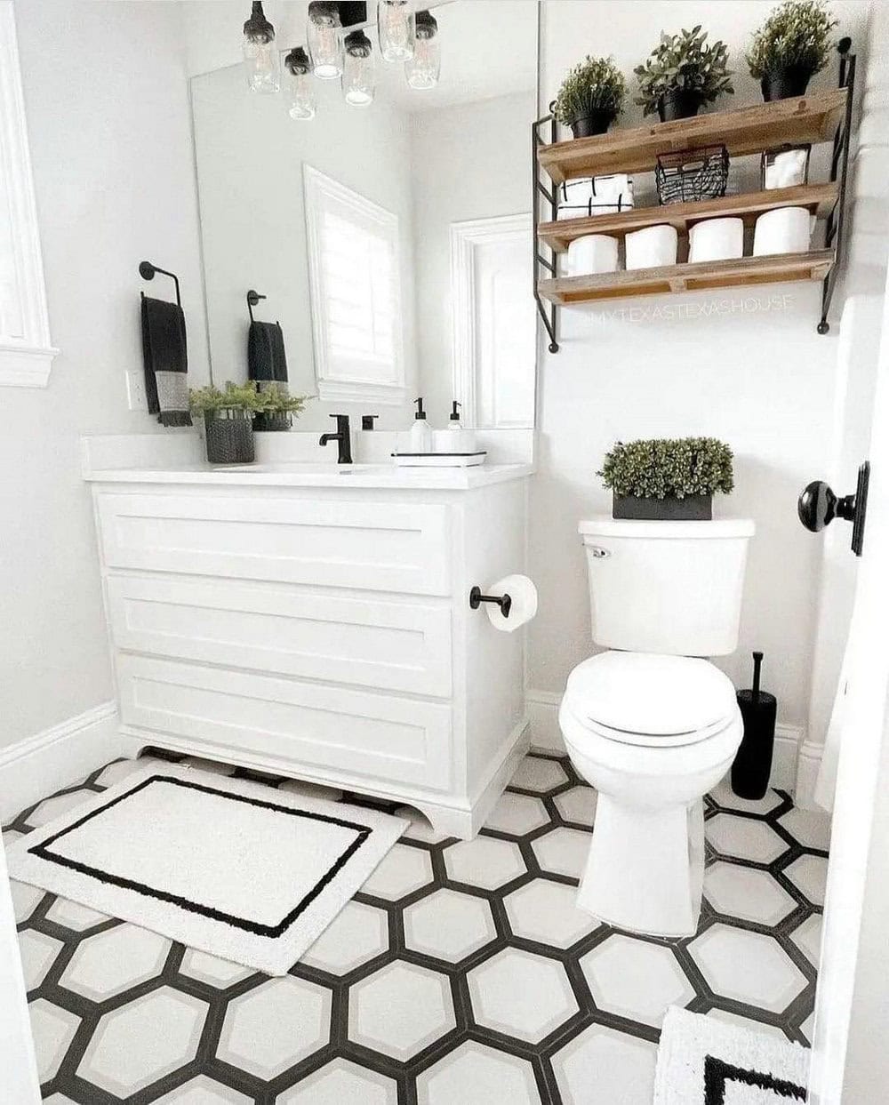 modern farmhouse half bath