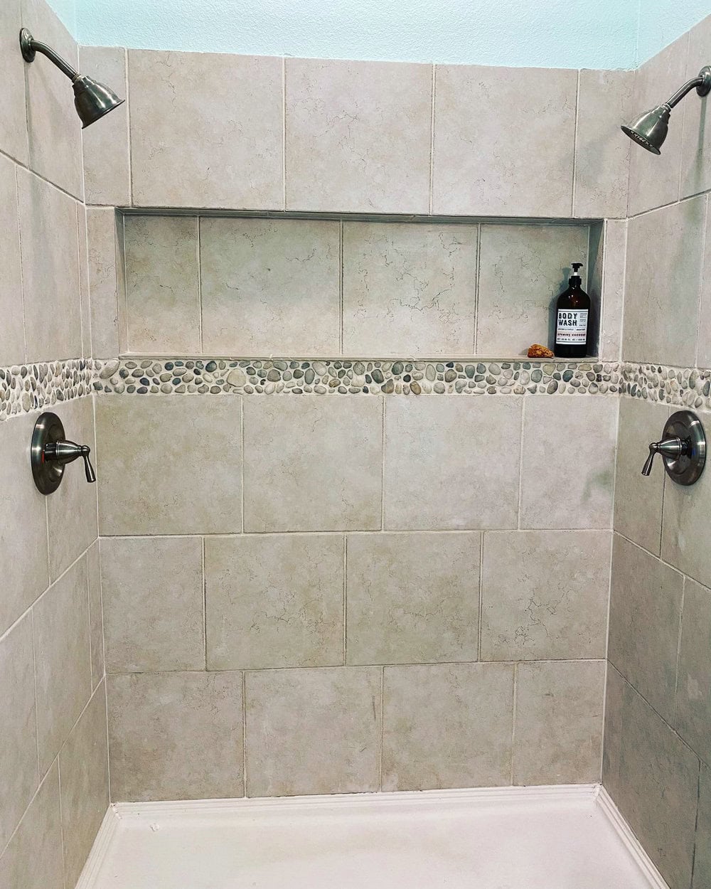 vertical accent tile shower