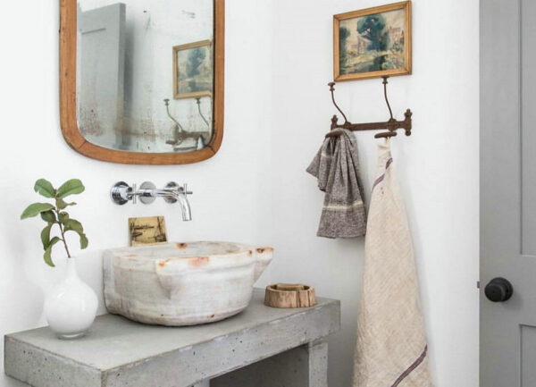 modern farmhouse powder room