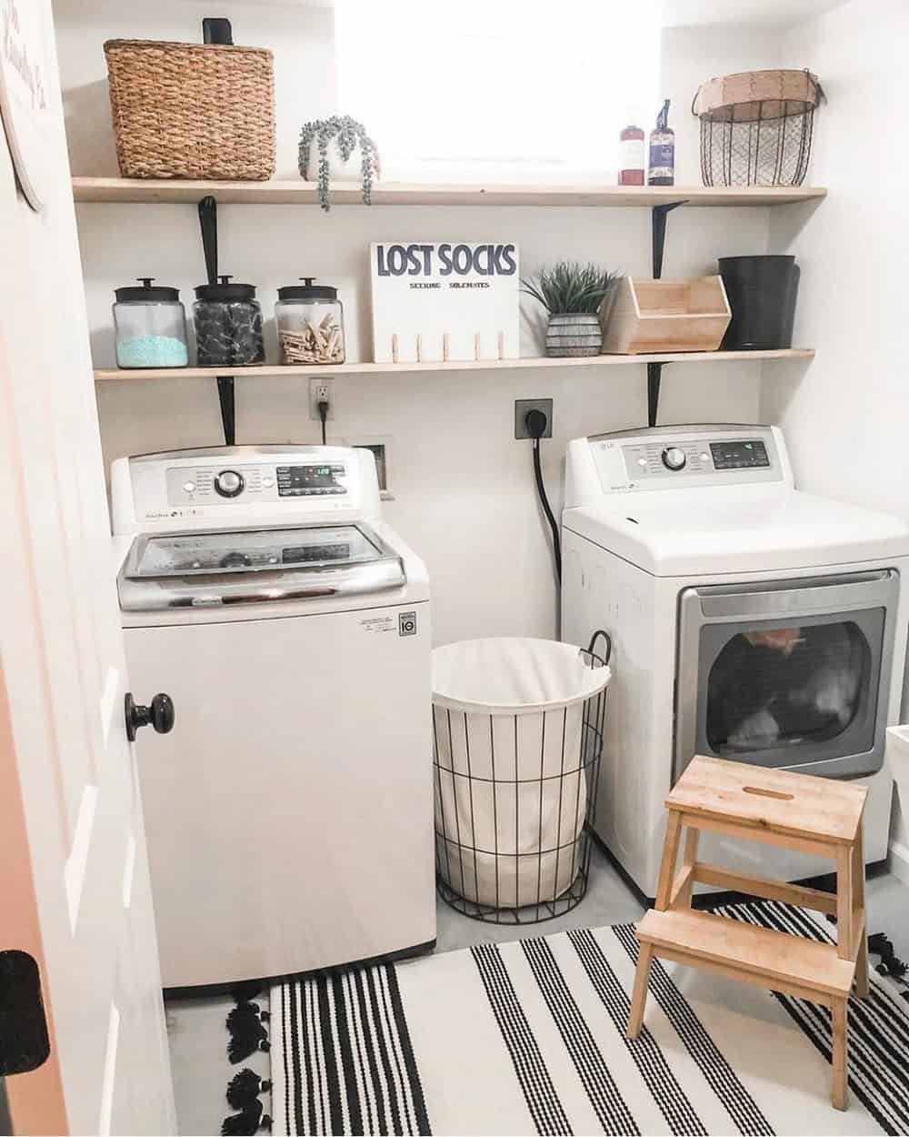 laundry rooms with top loading washers