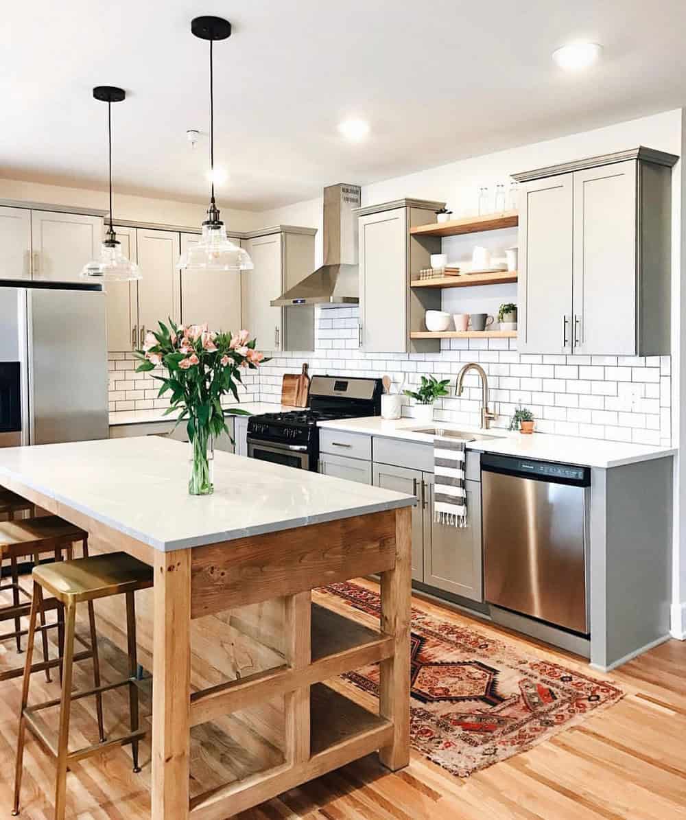 white cabinets farmhouse kitchen