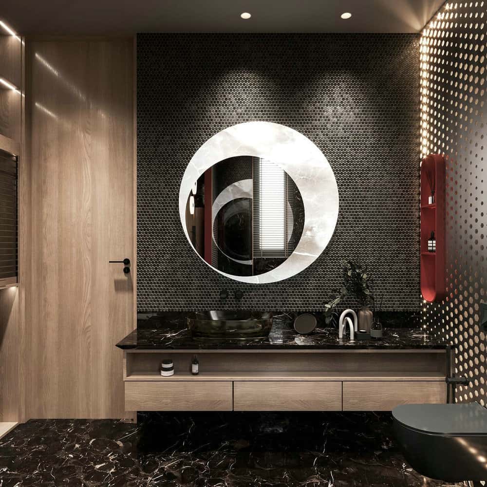 black marble shower