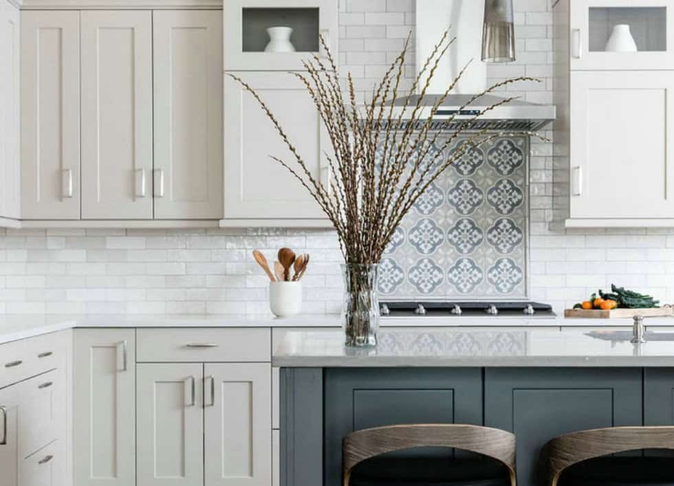 farmhouse kitchen white shaker cabinets