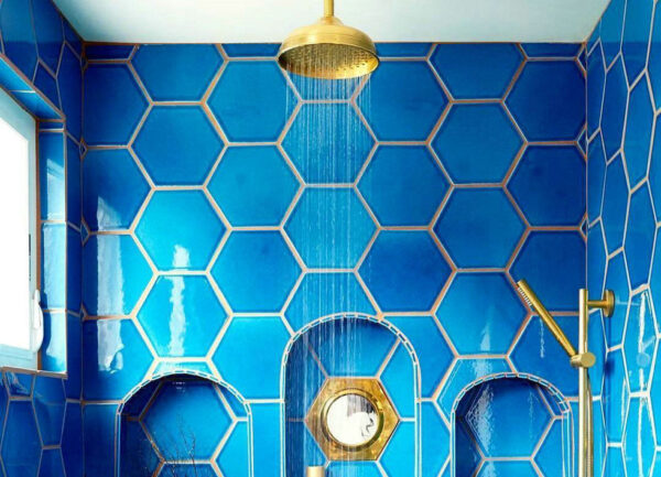 vintage blue tile bathroom decorating ideas
