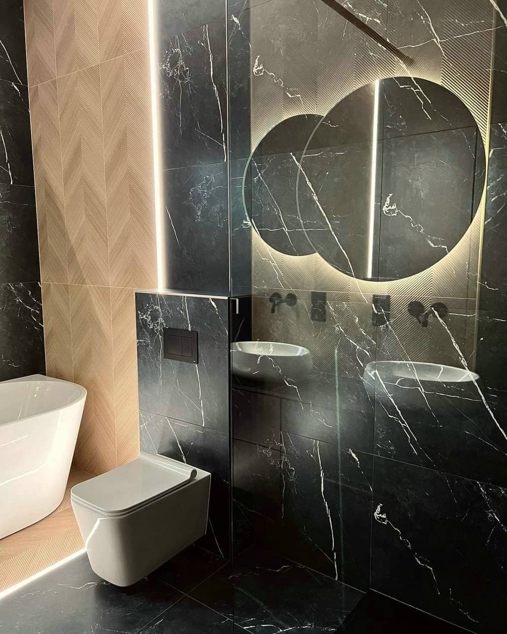 black marble bathroom