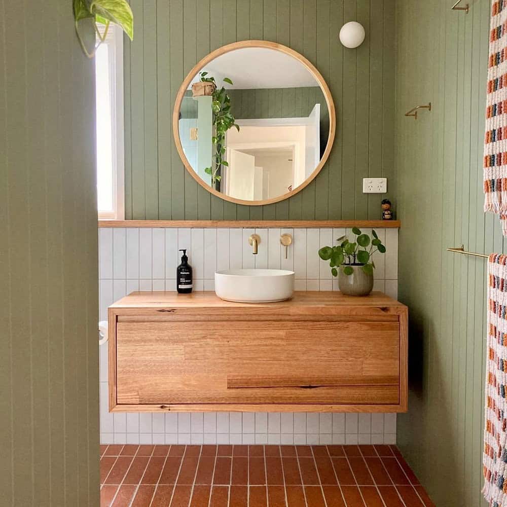 sage color bathroom
