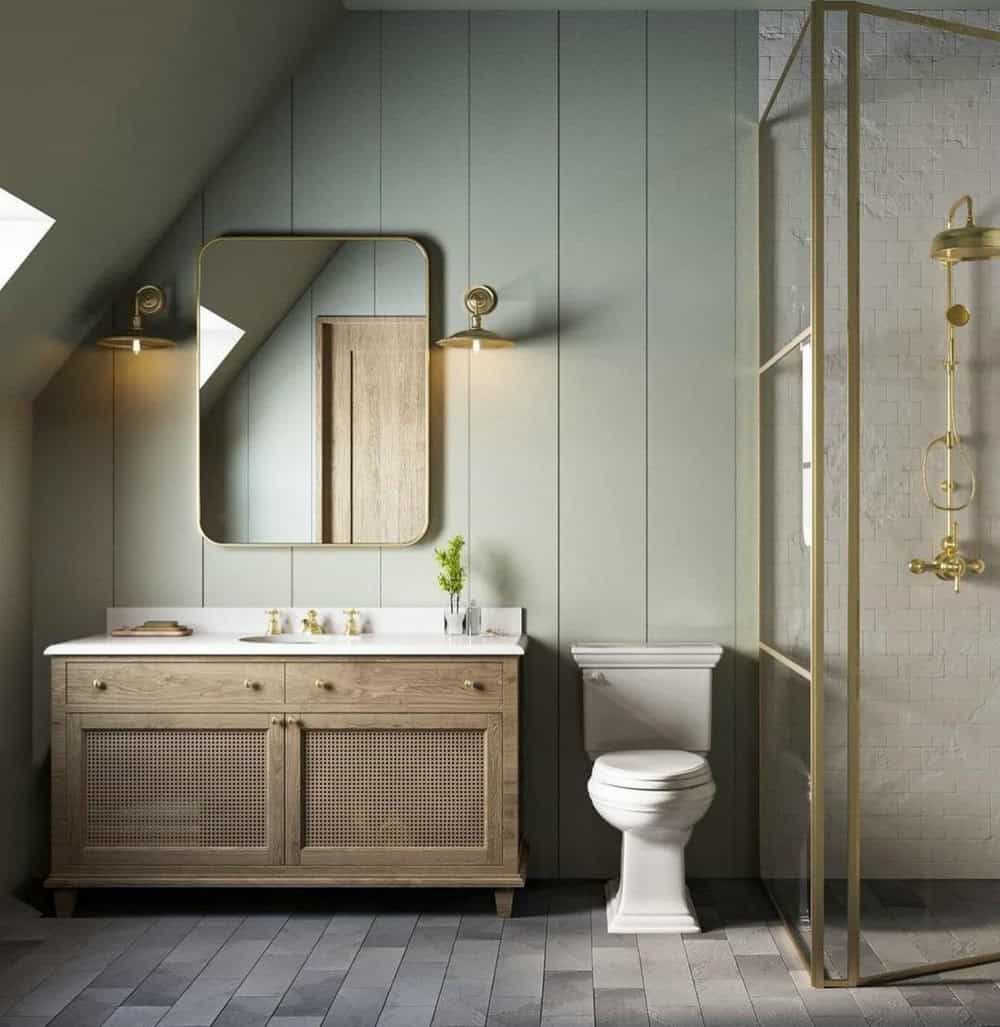 light sage bathroom