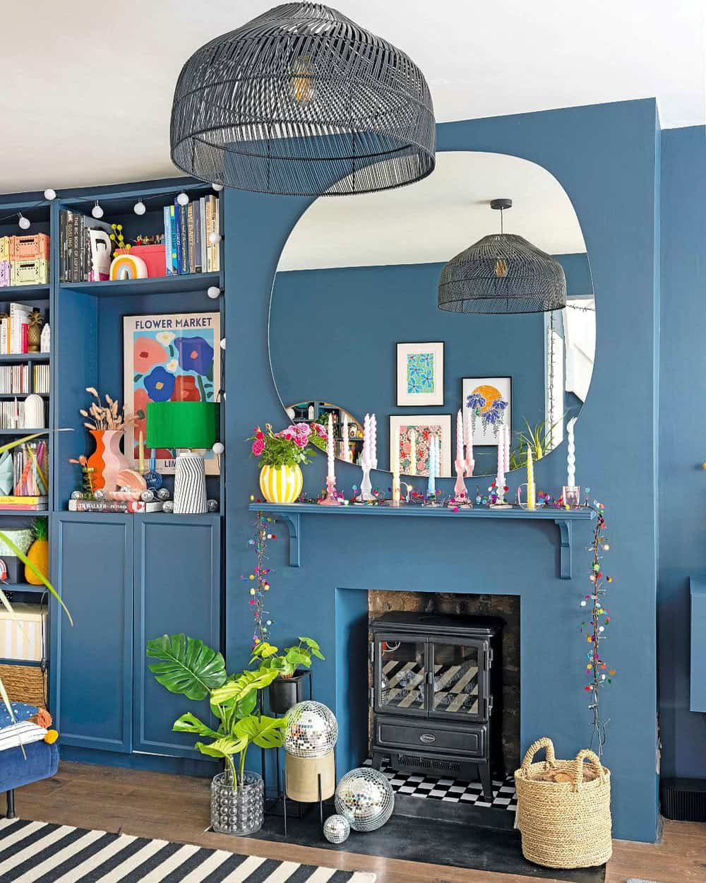 electric fireplace blue flame