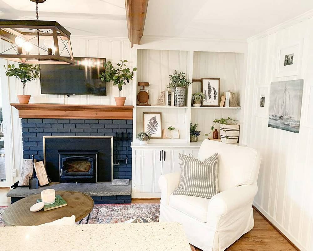 blue electric fireplace tv stand