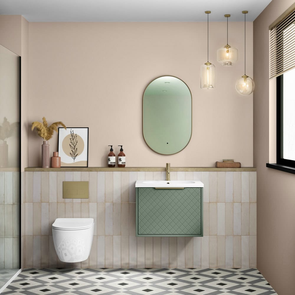 modern sage green bathroom