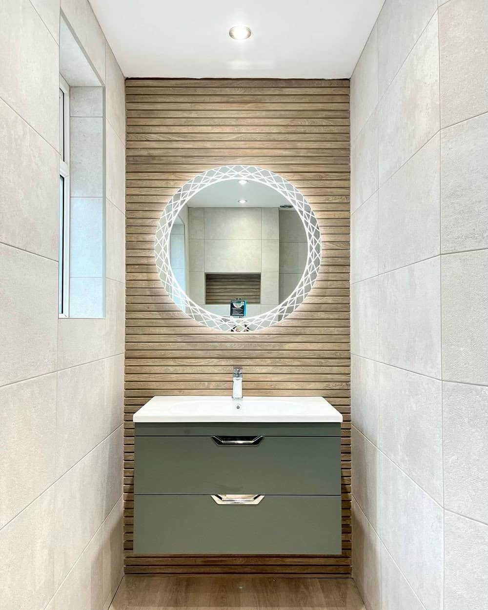 green colored bathrooms