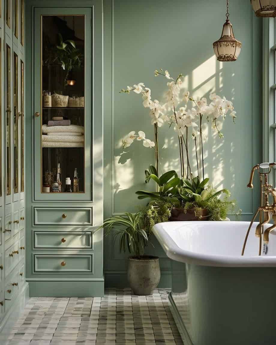 sage bathroom decor