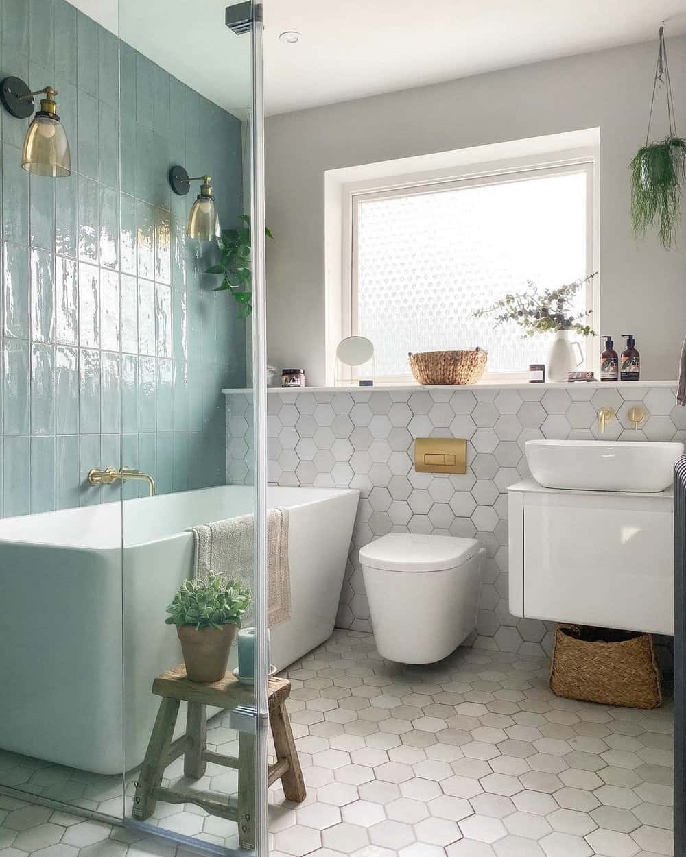 farmhouse tile bathroom