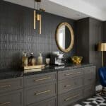 Modern stainless steel geometric tiles for cafe bar backsplash