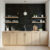 Elegant kitchen backsplash featuring LuxeLink black hexagon peel and stick tile