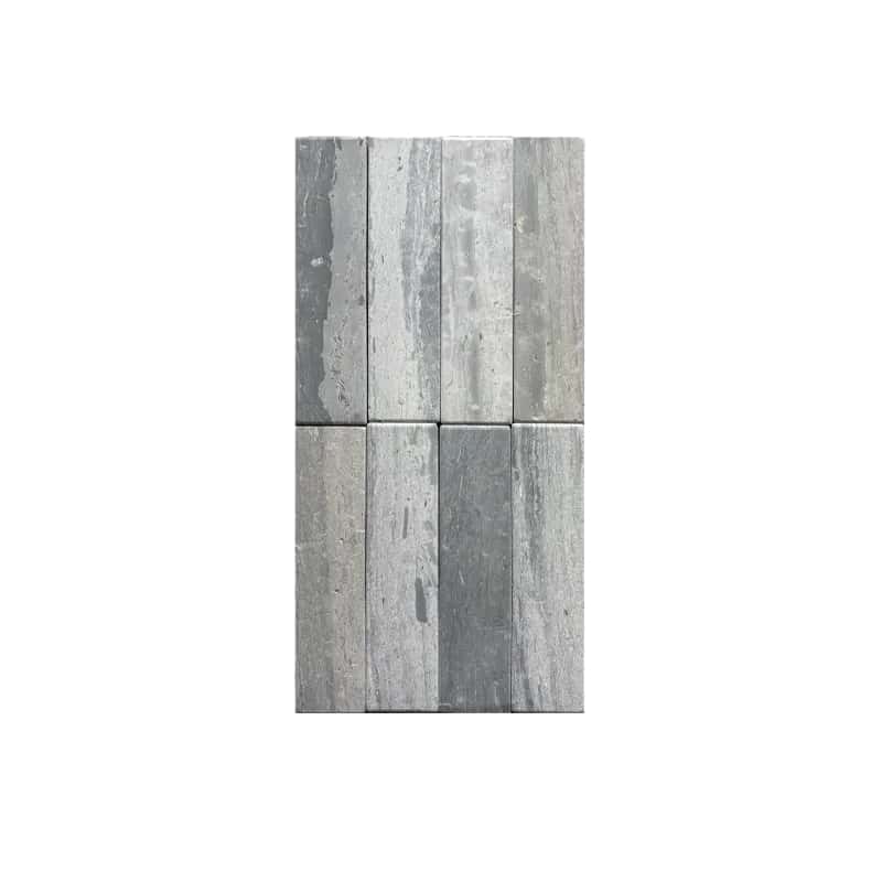 Slate gray textured stone tile with a matte finish, showcasing natural variations and a rustic appearance.