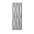 Reflective silver geometric wall mirror.