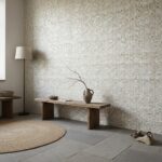 Beautiful seashell tile with a natural oyster shell finish for elegant interior decor.