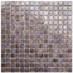 Glass tile mosaic with a mix of brown and purple hues, perfect for backsplashes and pool accents. Durable and stylish glass m.