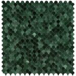 Green peel and stick wall tile for easy home decor updates.