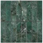 Green marble peel and stick wall tile with natural stone appearance.