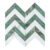 Green marble with white accents, textured surface, chevron pattern.