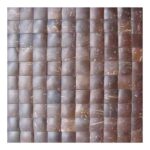 Brown marble tile with white veining, textured surface, glossy finish.