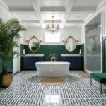 Describe tile color, texture, and.