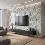 Elegant white and gray marble hexagon tiles with a smooth, polished texture.