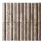 Beige stone brick tile with a textured surface and rustic appearance, ideal for accent walls or flooring in home interiors.