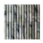 Green and gray marble tile with a polished, smooth texture. Elegant natural stone with swirling patterns and subtle color var.