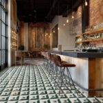 Describe tile color, texture, and.