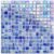 Colorful glass tile mosaic with iridescent finish for walls and pools.
