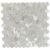 Mother of pearl shell tile with hexagonal shape, featuring iridescent, natural oyster shell patterns for elegant interior des.
