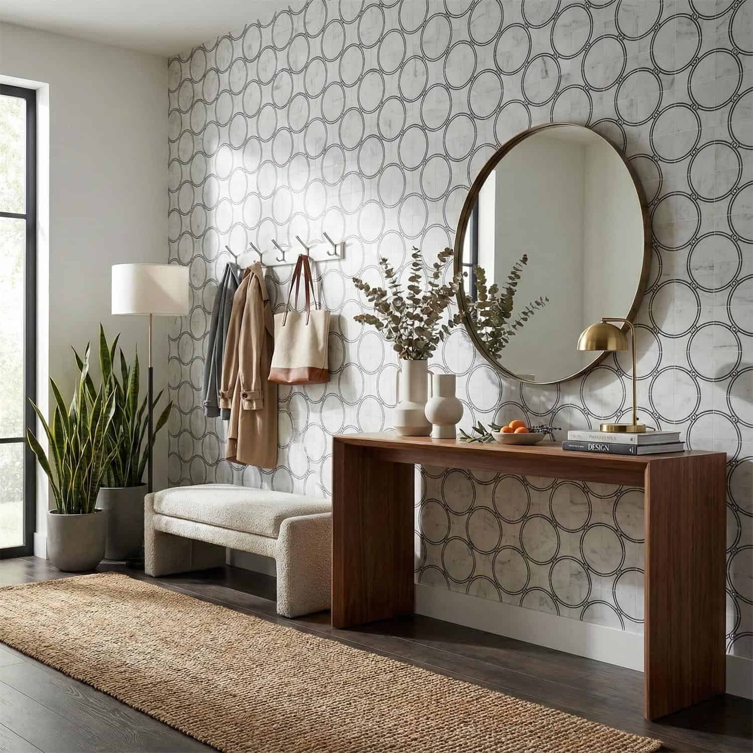 Describe tile color, texture, and.
