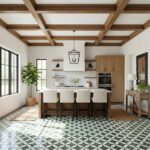 Describe tile color, texture, and.