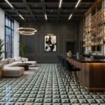 Describe tile color, texture, and pattern.