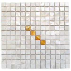 Nacre Pearl Tile Gold Dot Luxury Wall Mosaic 3/4×3/4