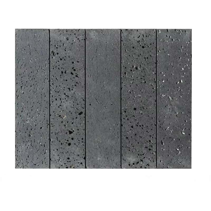 Dark gray concrete tiles with rough, textured surface and small black aggregate specks.