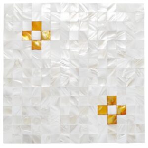 Perlina White & Gold Mother Of Pearl Tile Mosaic